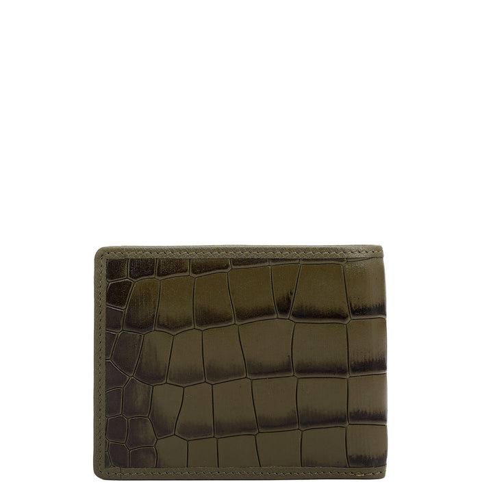 Military Green Bifold Leather Mens Wallet