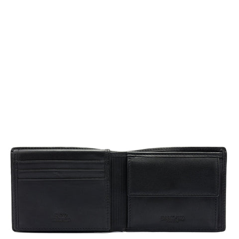 Calf Leather Mens Wallet - Black