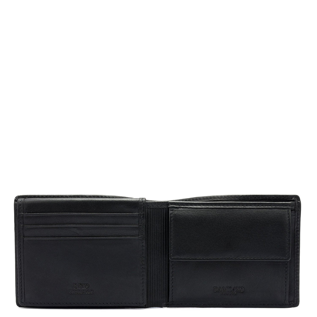 Black Bifold Leather Mens Wallet