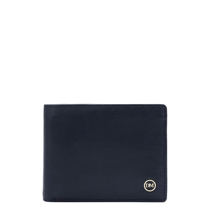 Calf Leather Mens Wallet - Navy