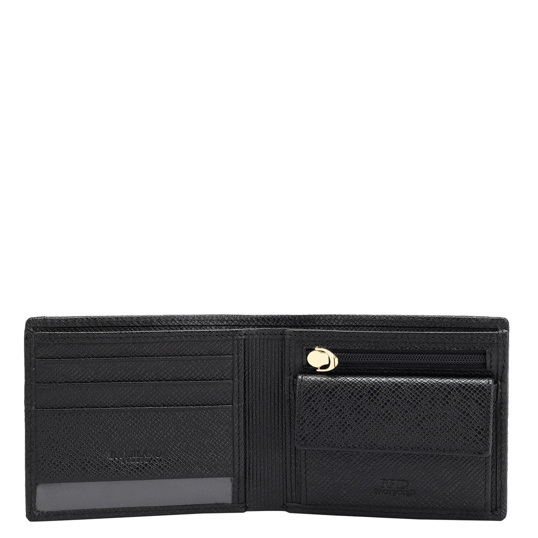 Croco Leather Mens Wallet - Black