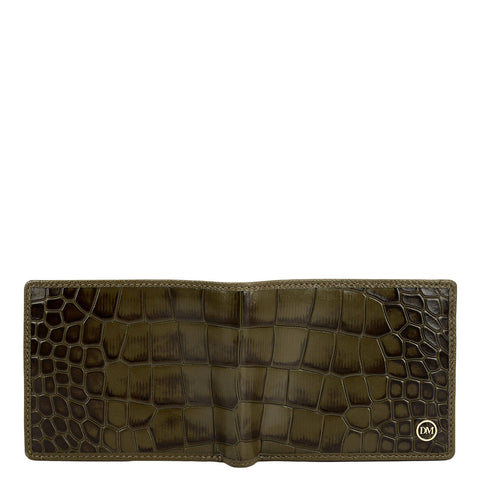 Military Green Bifold Leather Mens Wallet