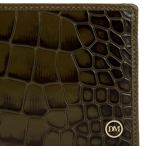 Military Green Bifold Leather Mens Wallet