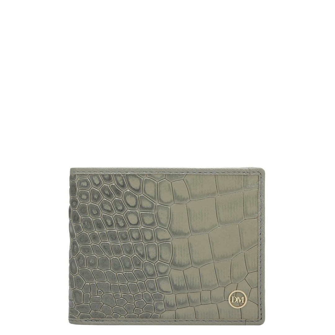 Stone Grey Bifold Leather Mens Wallet
