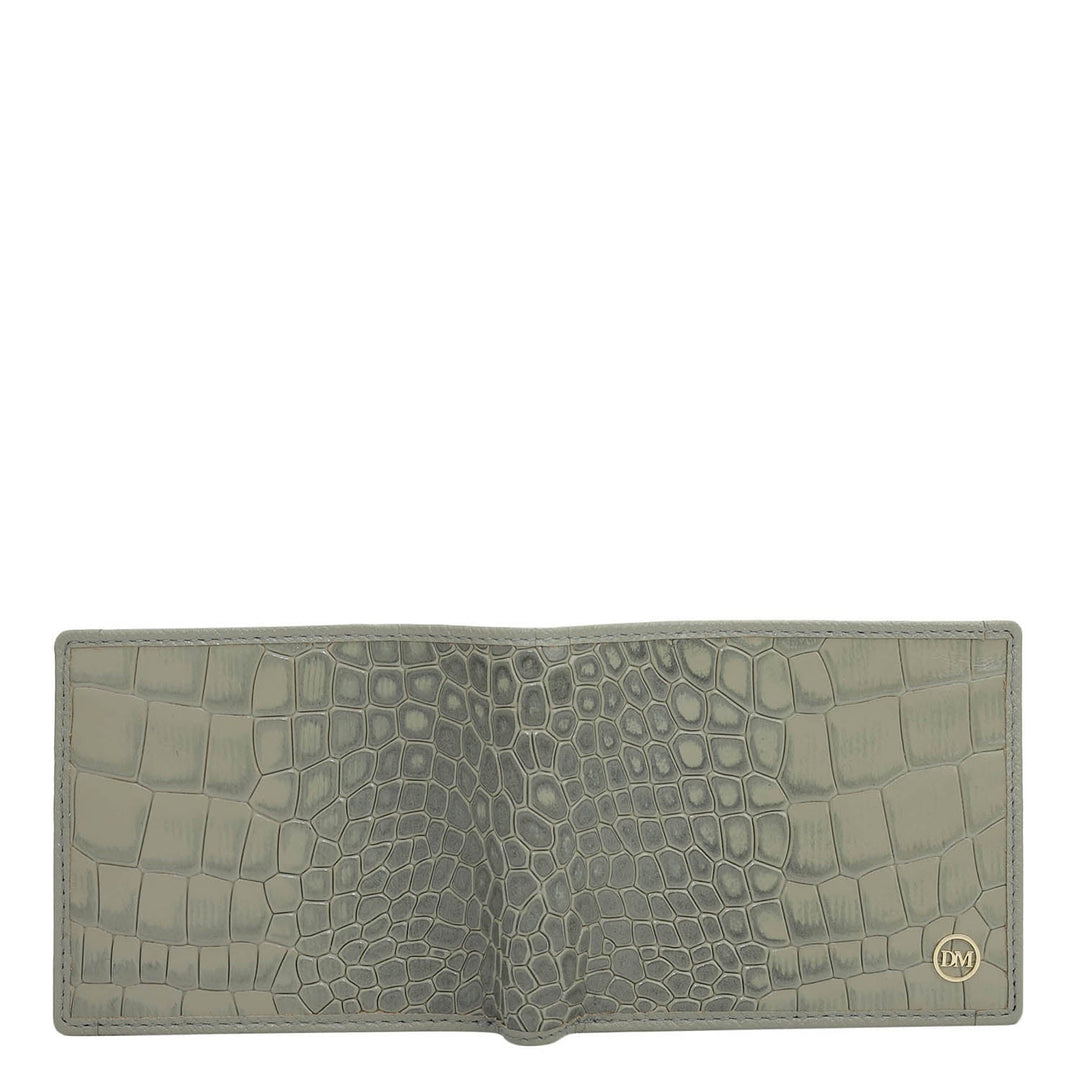 Stone Grey Bifold Leather Mens Wallet