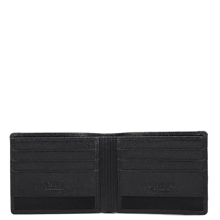 Croco Leather Mens Wallet - Black