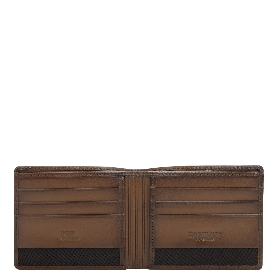 Cognac Bifold Leather Mens Wallet