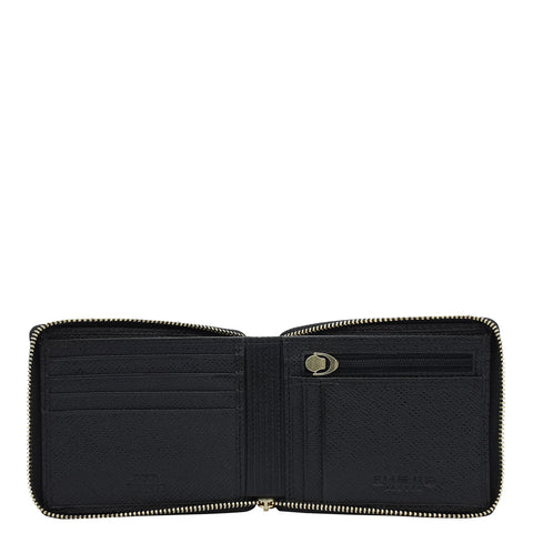 Croco Leather Mens Wallet - Black