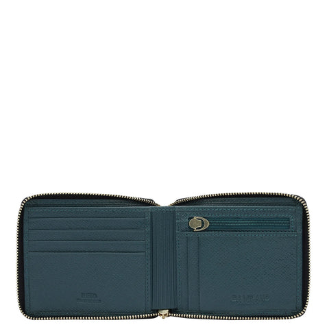 Croco Leather Mens Wallet - Ocean