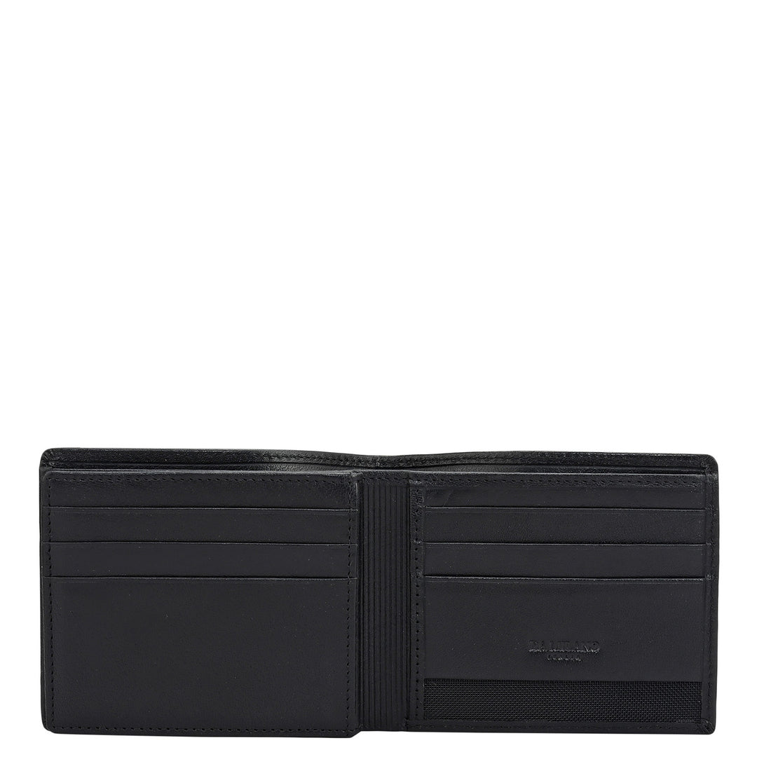 Black Bifold Leather Mens Wallet