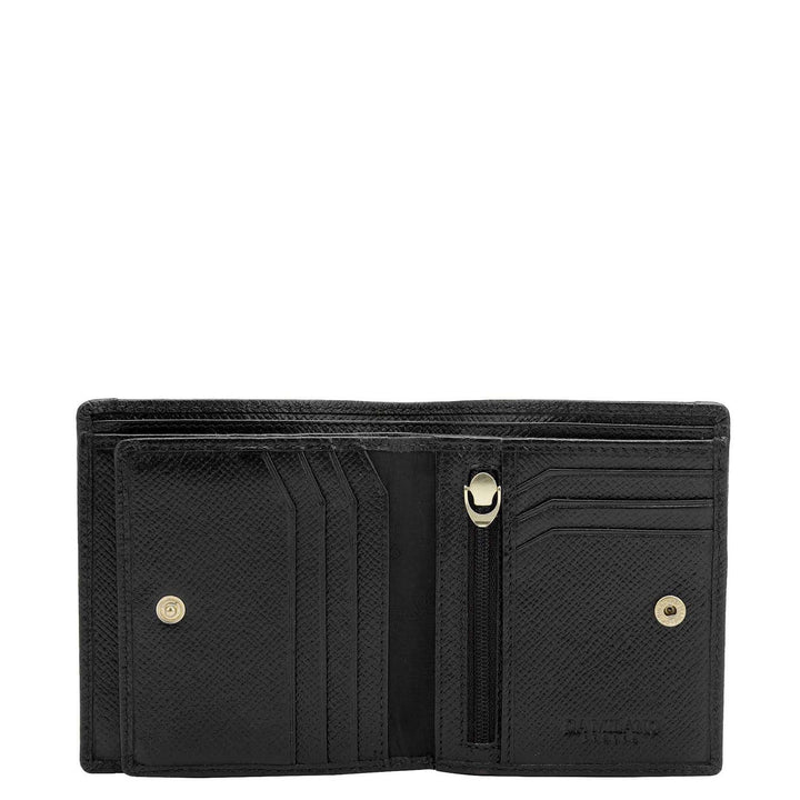 Black Bifold Leather Mens Wallet