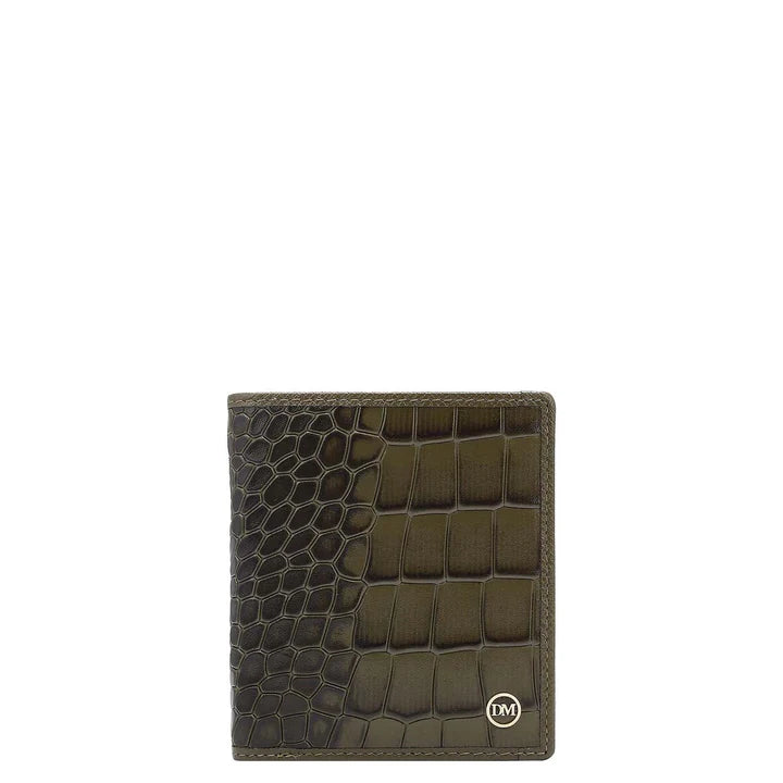 Military Green Bifold Leather Mens Wallet