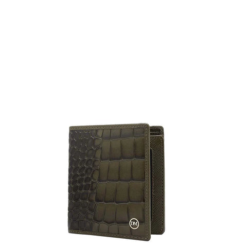 Military Green Bifold Leather Mens Wallet