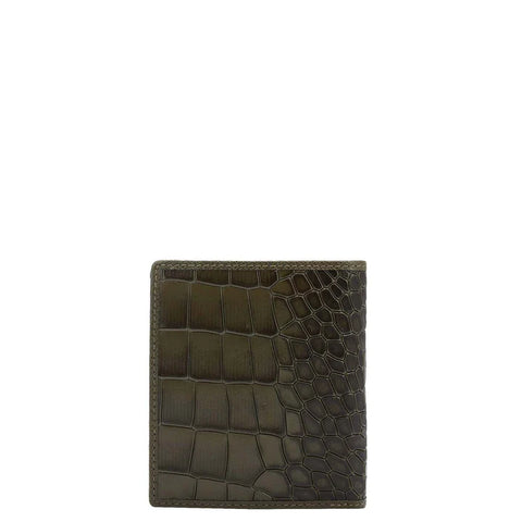 Military Green Bifold Leather Mens Wallet