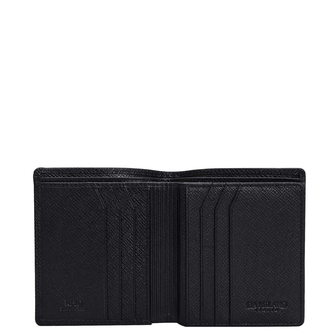 Black Bifold Leather Mens Wallet
