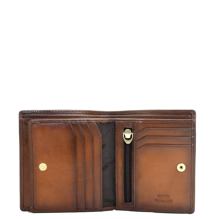 Cognac Bifold Leather Mens Wallet