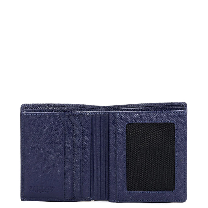 Ink Blue Bifold Leather Mens Wallet