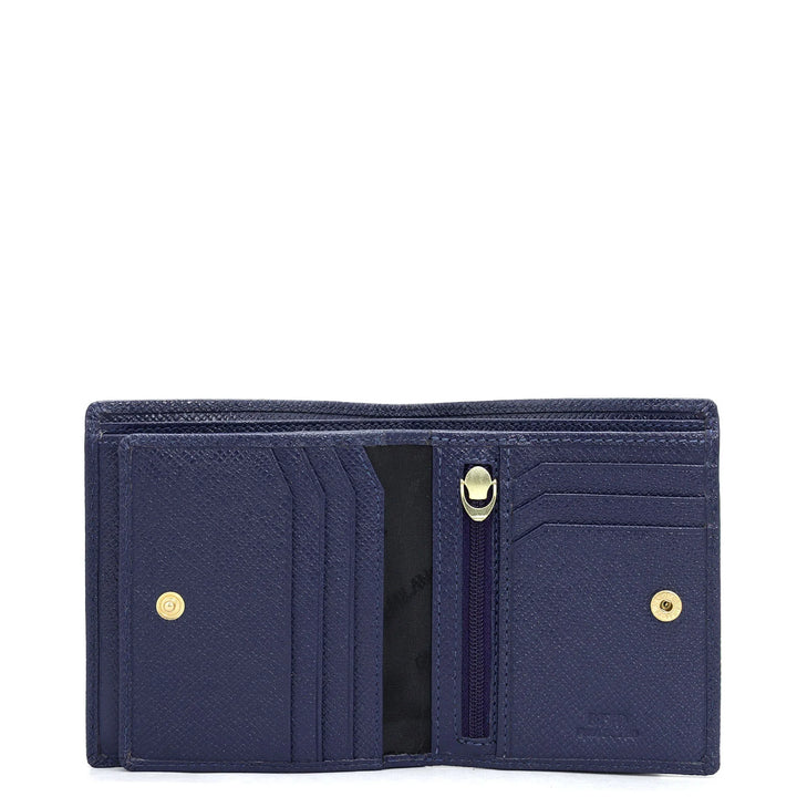 Ink Blue Bifold Leather Mens Wallet