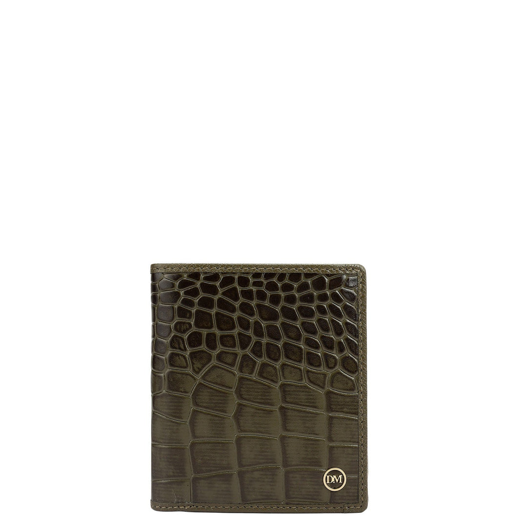 Military Green Bifold Leather Mens Wallet