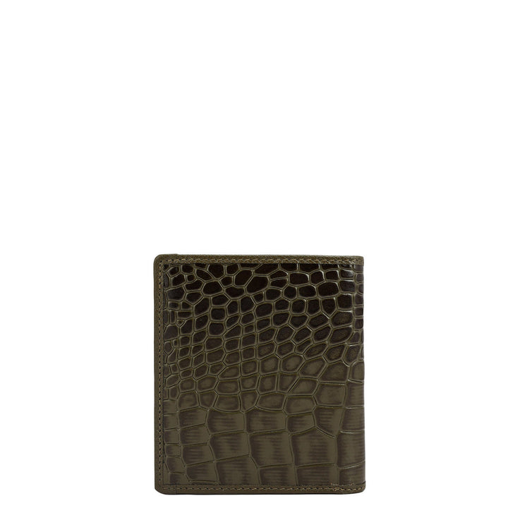 Military Green Bifold Leather Mens Wallet