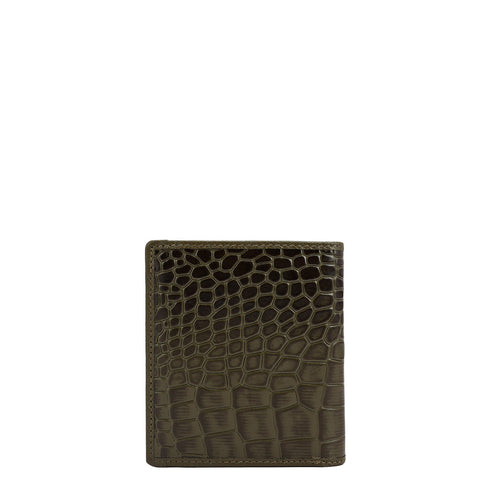Military Green Bifold Leather Mens Wallet