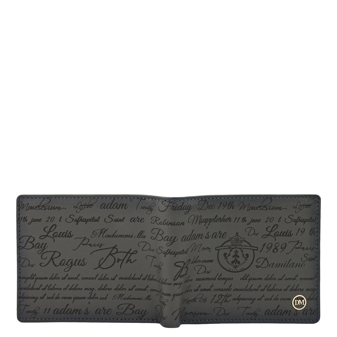 Grey Bifold Leather Mens Wallet