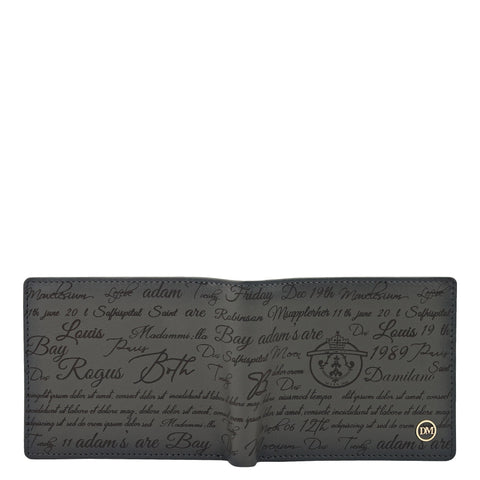 Grey Bifold Leather Mens Wallet