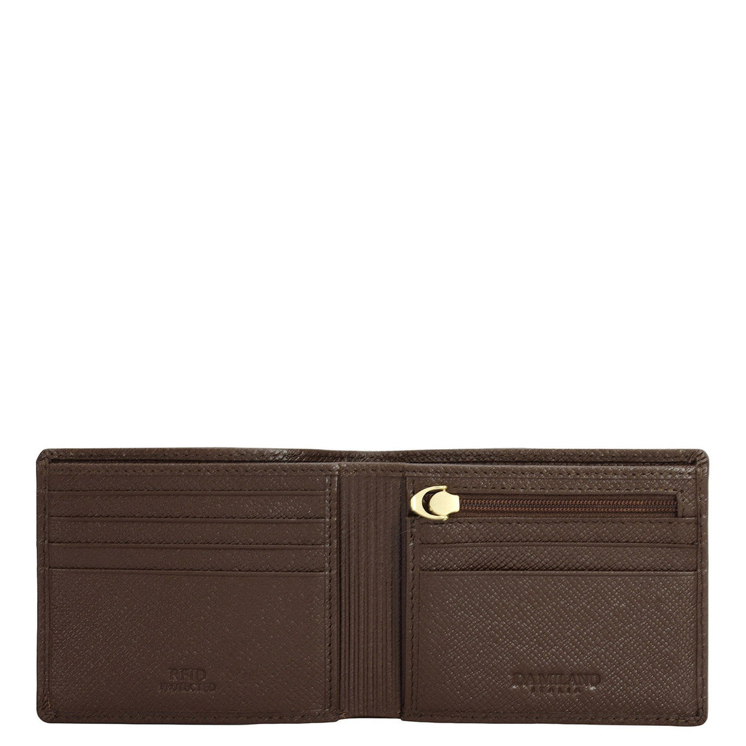 Walnut Bifold Leather Mens Wallet