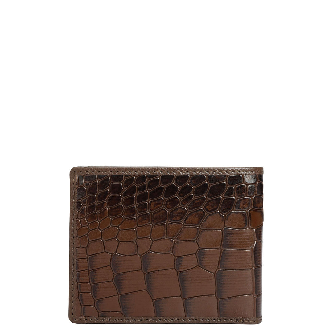 Walnut Bifold Leather Mens Wallet