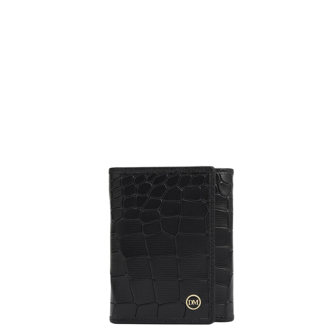 Black Trifold Leather Mens Wallet