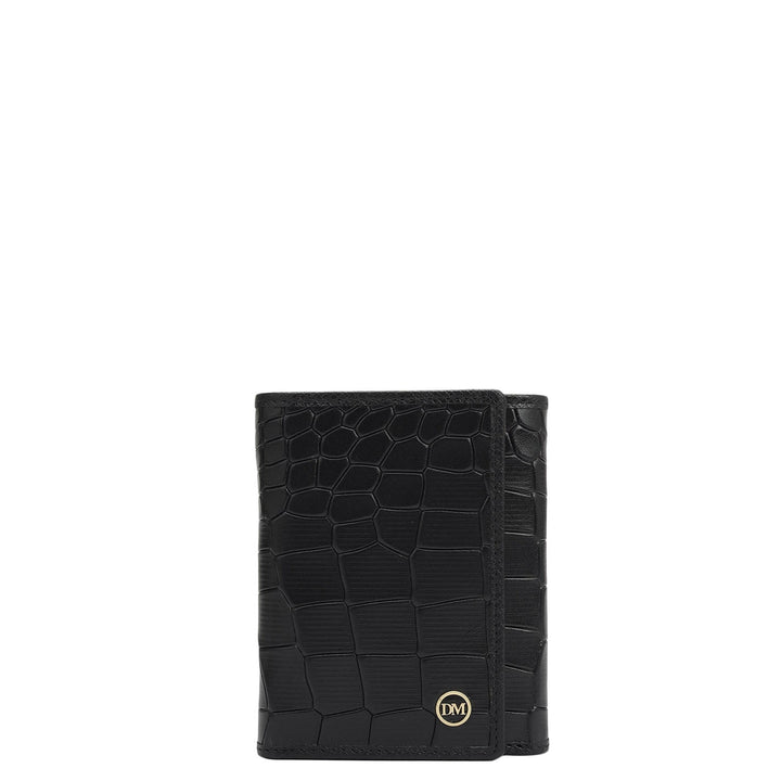 Black Trifold Leather Mens Wallet