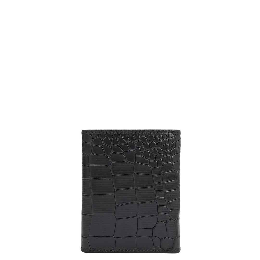 Black Trifold Leather Mens Wallet
