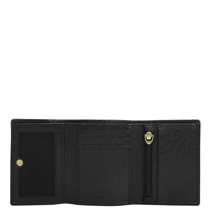 Black Trifold Leather Mens Wallet