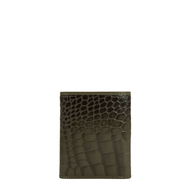 Military Green Trifold Leather Mens Wallet
