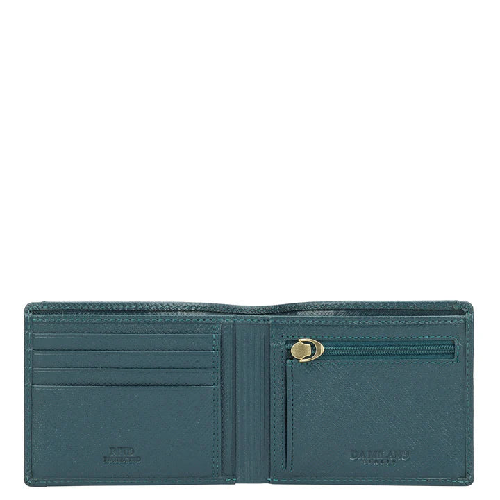 Croco Leather Mens Wallet - Blue