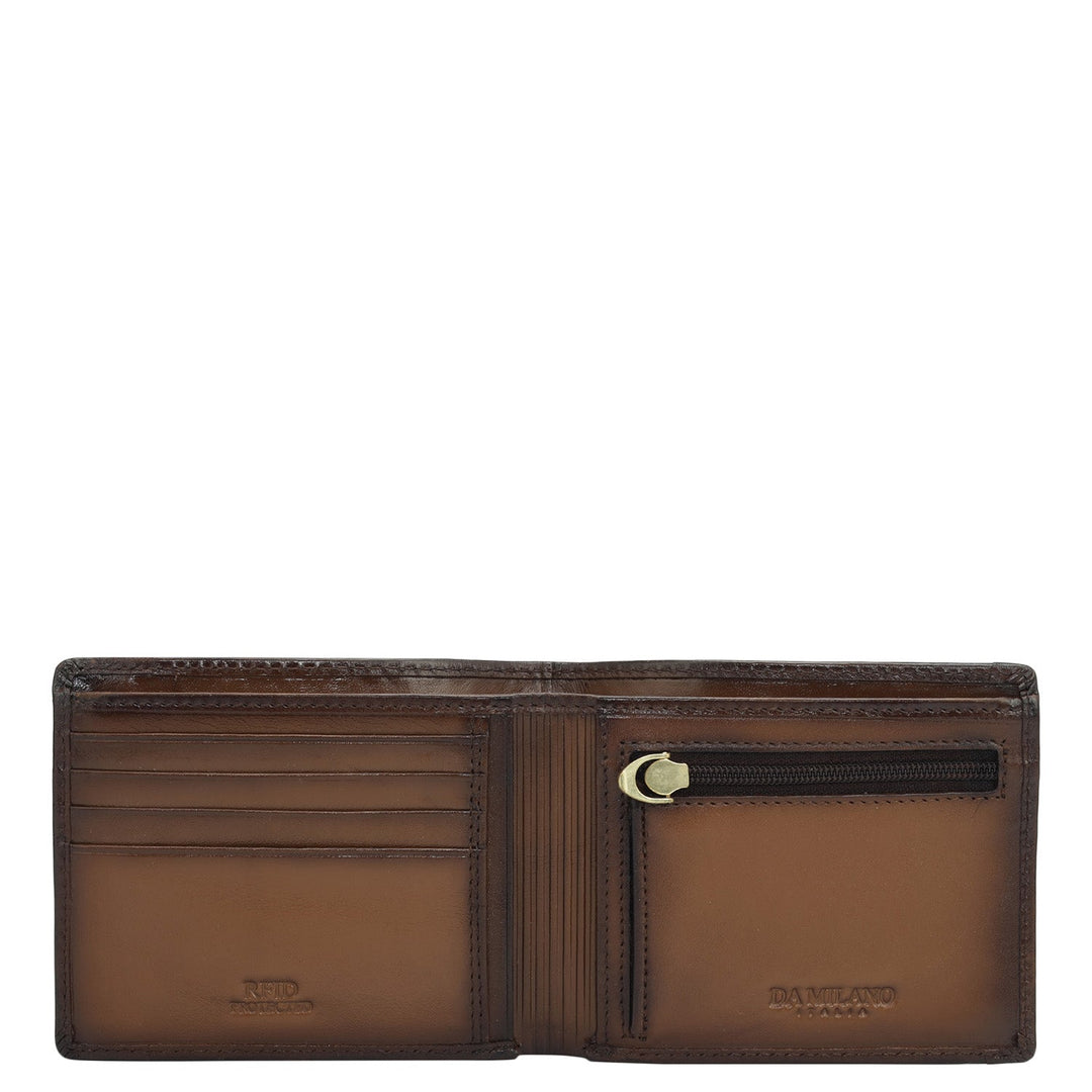 Cognac Bifold Leather Mens Wallet