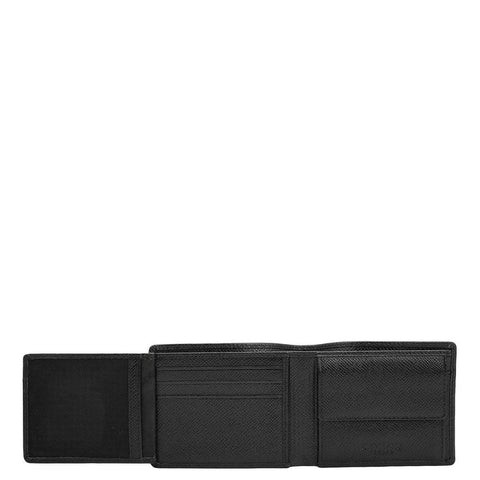 Black Bifold Leather Mens Wallet