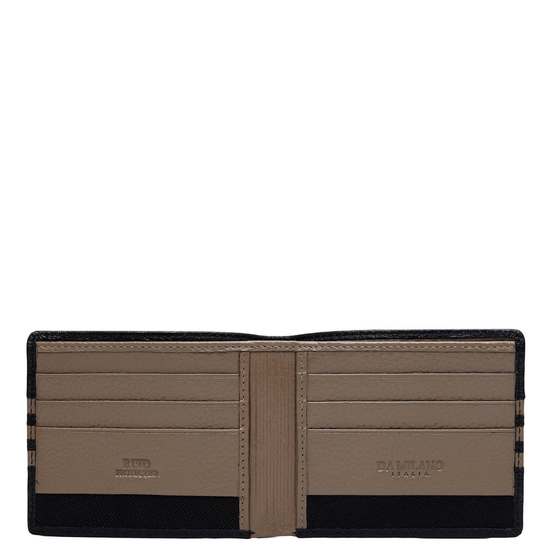 Black Bifold Leather Mens Wallet