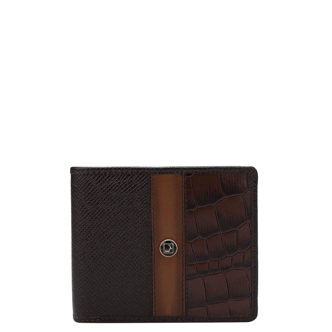 Franzy Croco Leather Mens Wallet - Chocolate