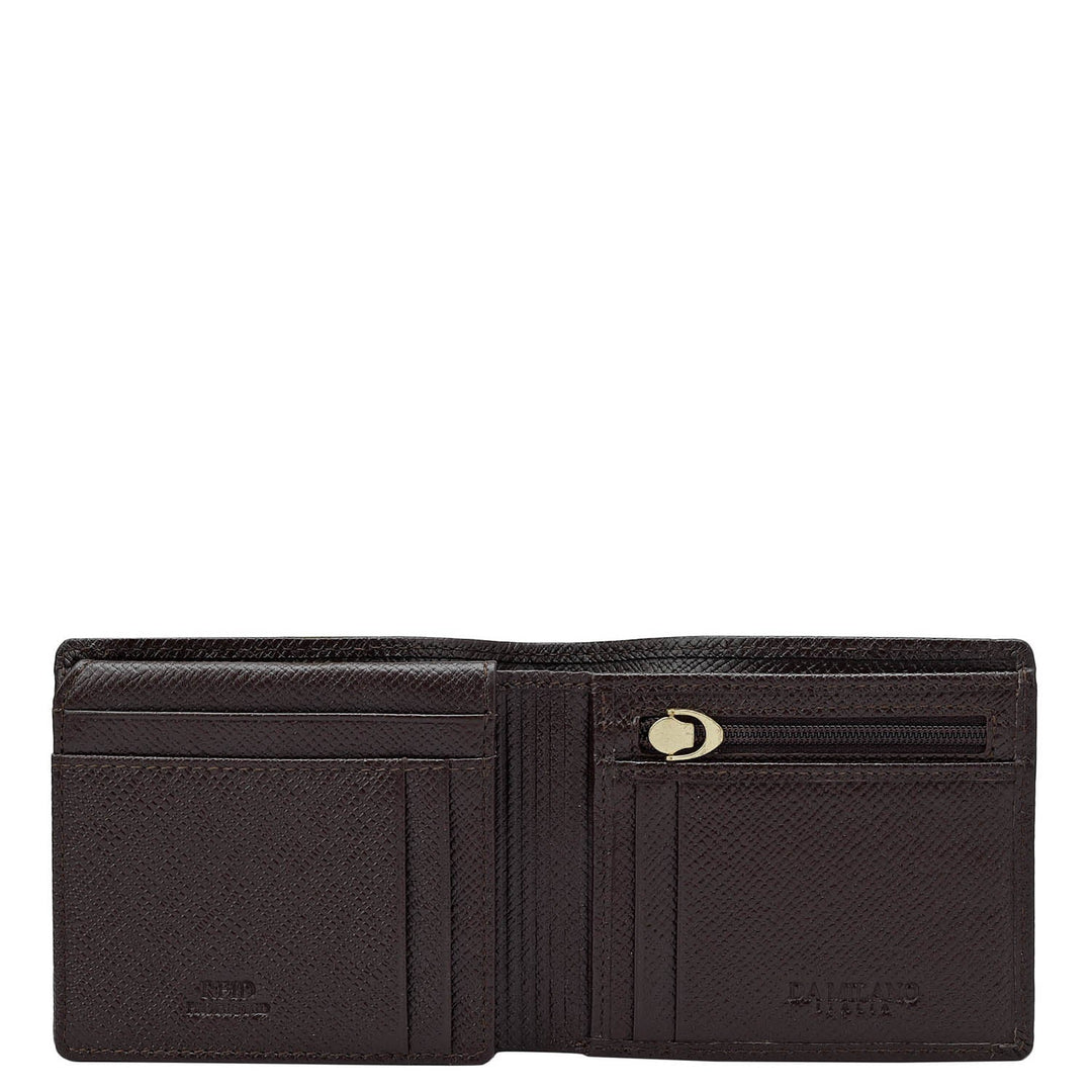 Franzy Croco Leather Mens Wallet - Chocolate