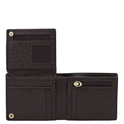 Franzy Croco Leather Mens Wallet - Chocolate