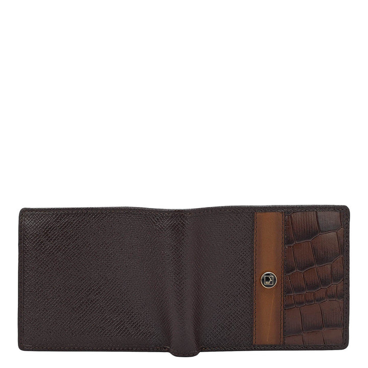 Franzy Croco Leather Mens Wallet - Chocolate