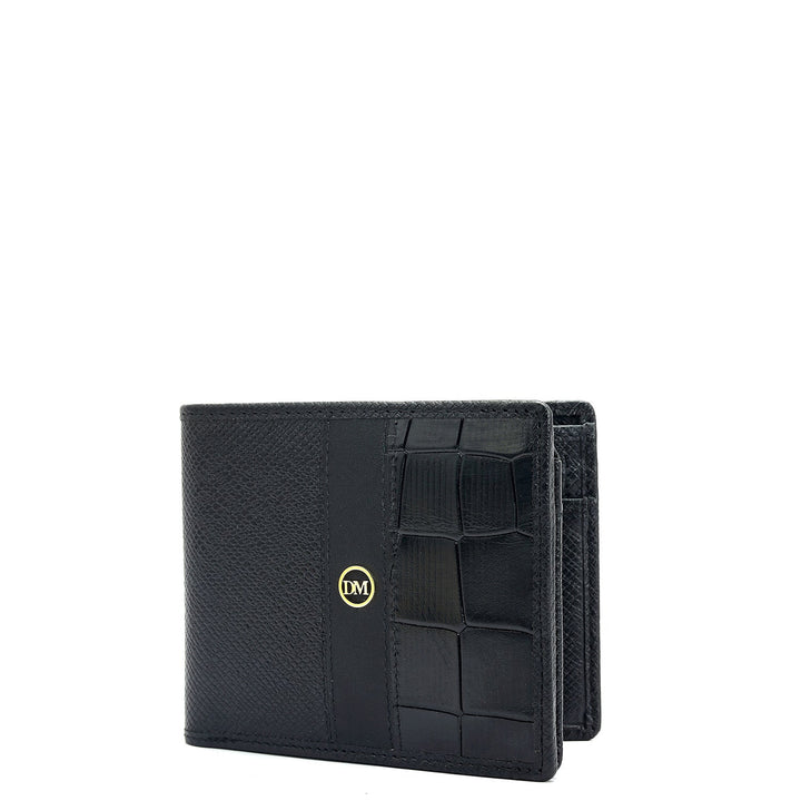 Franzy Croco Leather Mens Wallet - Black