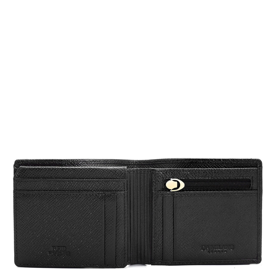 Franzy Croco Leather Mens Wallet - Black