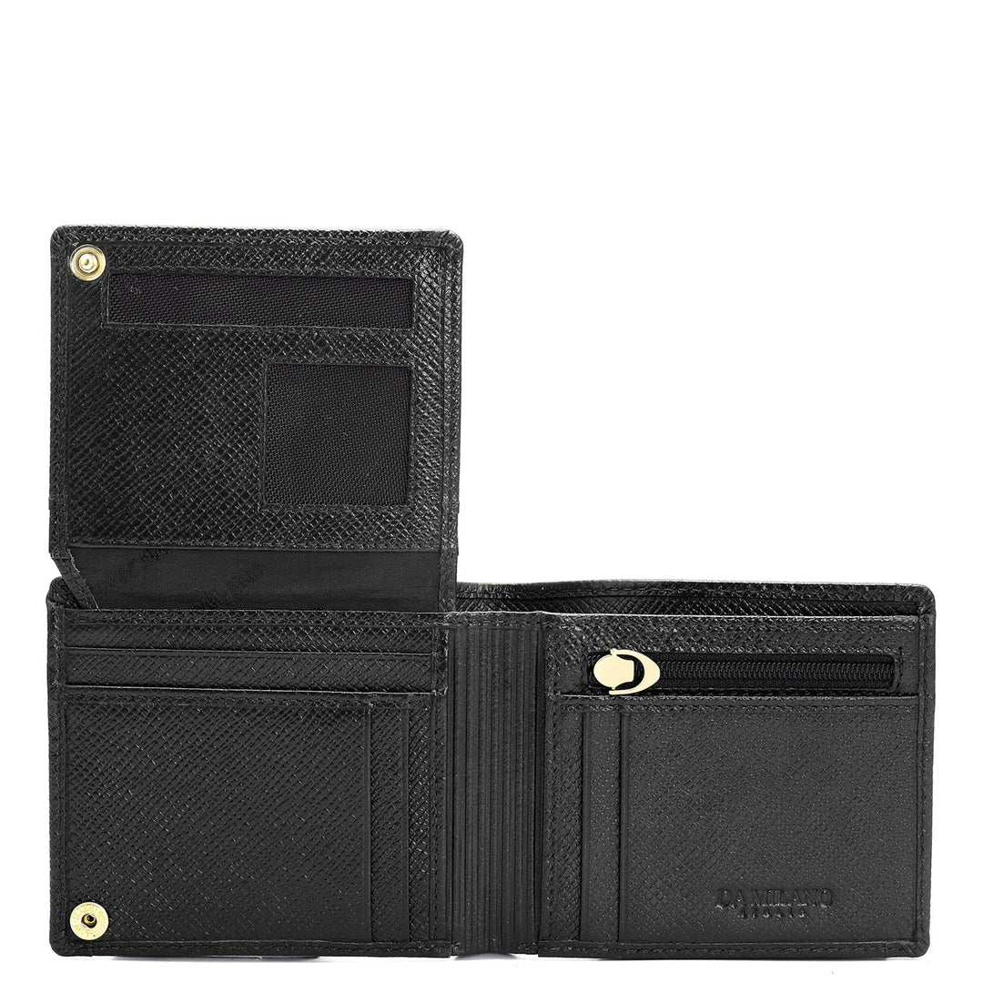 Franzy Croco Leather Mens Wallet - Black