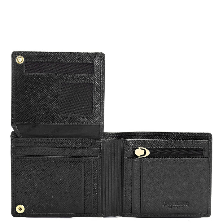 Franzy Croco Leather Mens Wallet - Black