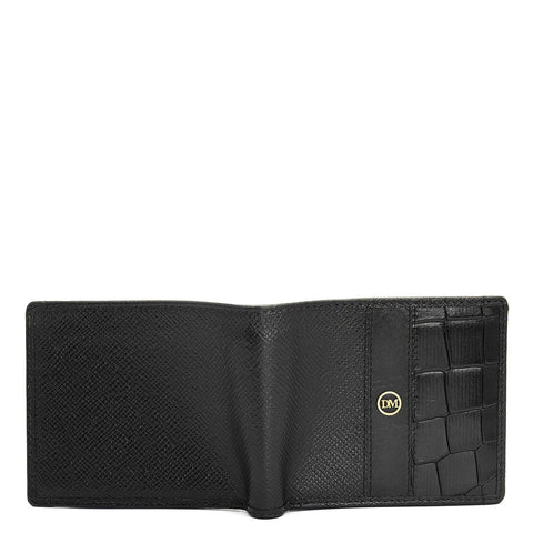 Franzy Croco Leather Mens Wallet - Black