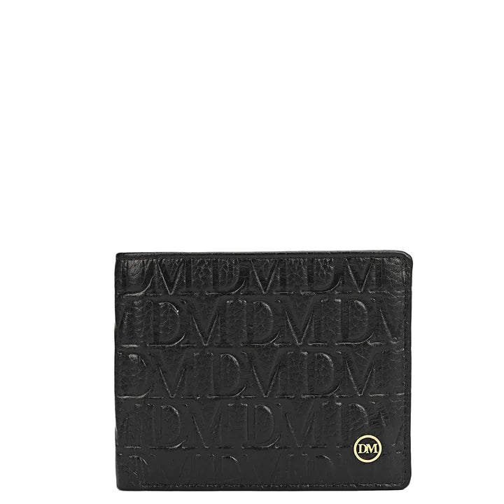 Monogram Leather Mens Wallet - Black