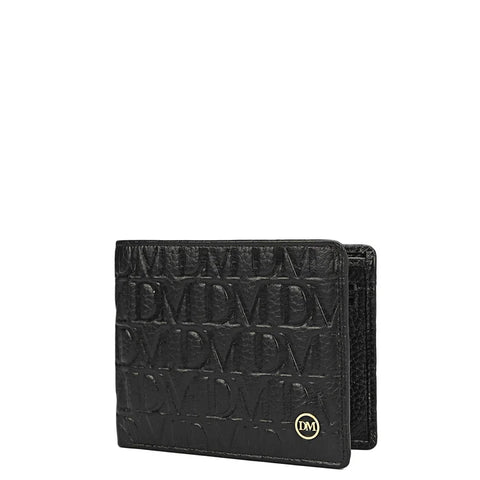 Monogram Leather Mens Wallet - Black