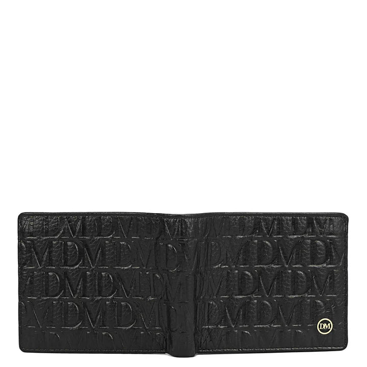 Monogram Leather Mens Wallet - Black